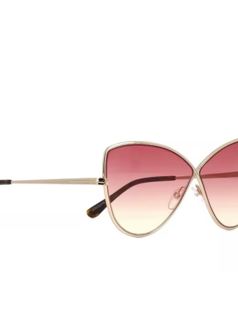 TOM FORD ELISE-02 TF569 28T Sunglasses Rose Gold Cat-Eye Pink Gradient Italy